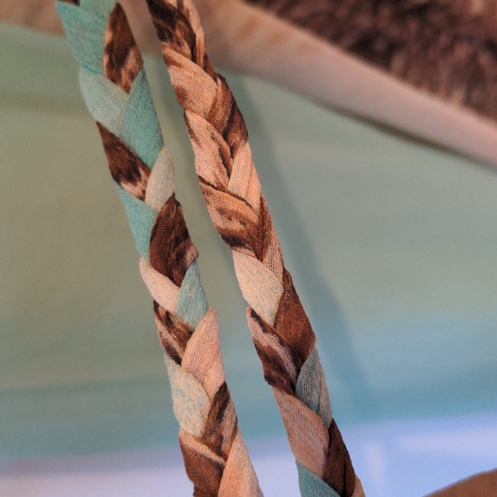charlie jade Silk Turquoise Teal Brown Animal Print Belt Maxi Dress Size Small - Picture 11 of 11